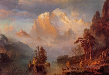  mountains Painting - Rocky Mountains Albert Bierstadt